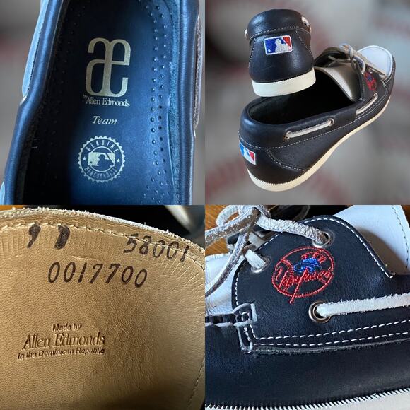 AE by Allen Edmonds MLB Team New York Yankees Boat Shoes Men's Sz 9 - Picture 4 of 10